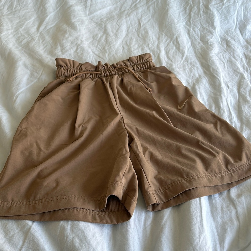 Brown ruffle nike shorts